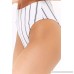 AdoreShe Women's Striped Off-The-Shoulder Bikini Ruffled Sleeves Top High Waisted Bottom Two Pieces Swimsuit Stripe B07GNX2ZKZ